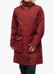 Kurtka zimowa damska Fjallraven Nuuk Lite Parka. Czerwone płaszcze Fjällräven, na jesień, l, bez wzorów, z futra, bez kaptura. Za 1,714.89 zł.