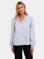 Kaffe Koszula Maibritt 10508218 Niebieski Regular Fit. Niebieskie koszule Kaffe, bez wzorów, z bawełny, bez kołnierzyka, bez ramiączek. Za 129.99 zł.