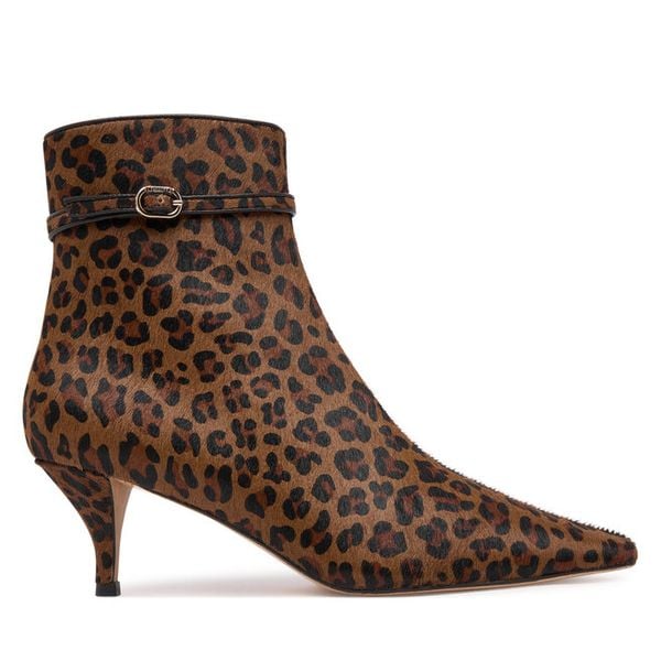 Botki TWINSET. Brązowe botki Twinset, bez wzorów, bez obcasa, na szpilce, bez zapięcia. Za 969.99 zł.