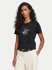 Beverly Hills Polo Club T-Shirt L1608-HR Czarny Regular Fit. Czarne t-shirty Beverly Hills Polo Club, l, bez wzorów, z bawełny, bez kołnierzyka, bez ramiączek. Za 129.99 zł.