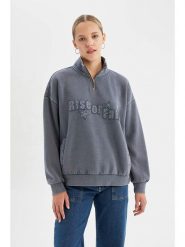 DeFacto Bluza w kolorze szarym rozmiar: XXL. Szare bluzy DeFacto, xxl, bez wzorów, bez ramiączek, bez kaptura. Za 100.99 zł.