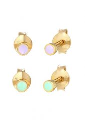Elli Damskie kolczyki sztyfty pastelowe z emalią z pozłacanego srebra próby 925 Sterling Silver Kolczyki 1 ct. Szare kolczyki Elli, pozłacane. Za 208.99 zł.