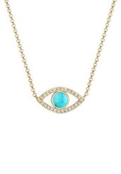 Elli Damskie evil eye Howlit turkusowy z kryształami w srebrze próby 925 Sterling Silver Naszyjniki 1 ct. Niebieskie naszyjniki Elli, z materiału, srebrne. Za 378.99 zł.