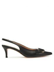 TWINSET Sandały 251TCP062 Czarny. Czarne sandały Twinset, bez wzorów, ze skóry, bez obcasa, na szpilce, bez zapięcia. Za 929.99 zł.