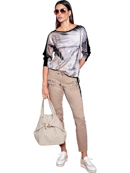 Heine Bluzka w kolorze szaro-czarnym rozmiar: 48. Brązowe bluzki Heine, bez wzorów, bez kołnierzyka, bez ramiączek. Za 52.55 zł.