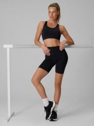 4F Legginsy kolarki treningowe damskie - czarne XL. Czarne legginsy 4f, s, bez wzorów, z dzianiny, z podwyższonym stanem, na fitness i siłownię. Za 99.99 zł.