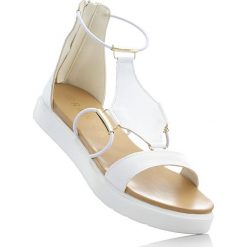 Sandały bonprix biały. Białe sandały bonprix, eleganckie. Za 89.99 zł.