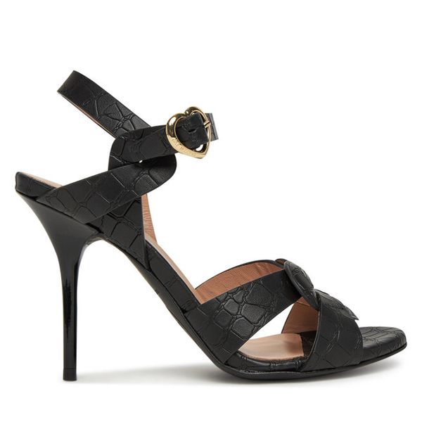 Sandały LOVE MOSCHINO. Czarne sandały Love Moschino, bez wzorów, bez obcasa, na szpilce, bez zapięcia. Za 779.99 zł.