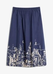 Spódnica midi z czystej bawełny organicznej. Czerwone spódnice bonprix, bez wzorów, z bawełny, eleganckie, midi. Za 69.99 zł.