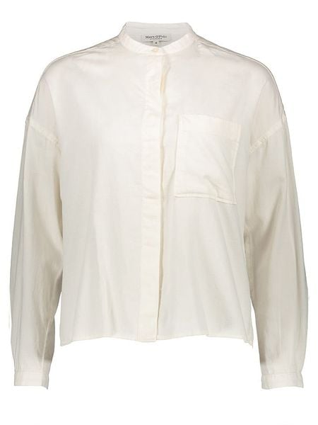 Marc O´Polo Bluzka w kolorze białym rozmiar: 44. Białe bluzki bez wzorów, z bawełny, bez kołnierzyka, bez ramiączek. Za 131.74 zł.