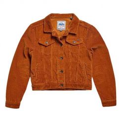 Kurtka przejściowa damska Superdry Cord Girlfriend. Brązowe kurtki Superdry, m, bez wzorów, z bawełny, bez kaptura. W wyprzedaży za 232.49 zł.