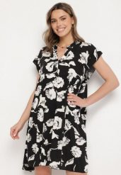 Czarna Bawełniana Sukienka o Kroju Oversize w Kwiaty Liralea. Czarne sukienki Born2be, na co dzień, l, bez wzorów, z bawełny, klasyczne, bez kołnierzyka, bez ramiączek, midi, oversize. W wyprzedaży za 38.24 zł.