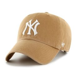 Czapka baseballowa New York Yankees 47Brand MLB Clean UP. Żółte czapki z daszkiem 47 Brand, bez wzorów. Za 177.00 zł.