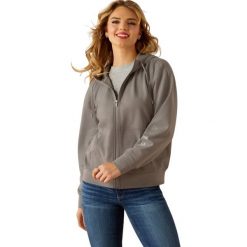 Damska bluza z kapturem zapinana na zamek Ariat Breeze. Szare bluzy z kapturem Ariat, na lato, m, bez wzorów, z dresówki, z kapturem, do jazdy konnej. Za 476.00 zł.