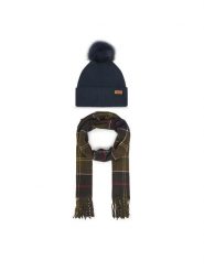 Barbour Zestaw Szalik i Czapka Dover LGS0054TN11 Granatowy. Niebieskie szaliki i kominy Barbour, bez wzorów, z materiału. Za 359.99 zł.