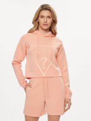 Guess Bluza New Alisa V2YQ08 K7UW2 Koralowy Regular Fit. Pomarańczowe bluzy Guess, xl, z aplikacjami, z wiskozy, bez kaptura. Za 209.99 zł.