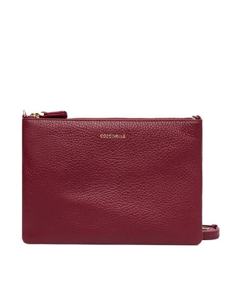 Coccinelle Torebka MMA Best Crossbody E5 MMA 55 F5 01 Bordowy. Czerwone listonoszki Coccinelle, bez wzorów, ze skóry, bez dodatków. Za 439.99 zł.