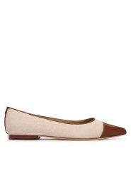LAUREN RALPH LAUREN Baleriny 802P10530003 Beżowy. Brązowe baleriny Lauren Ralph Lauren, bez wzorów, z materiału, bez obcasa, bez zapięcia. Za 689.99 zł.
