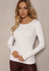 Biały Sweter z Wiskozą i Modalem w Klasycznym Stylu Nalissea. Białe swetry Renee, na jesień, m, bez wzorów, ze skóry, casualowe, bez ramiączek. W wyprzedaży za 51.99 zł.