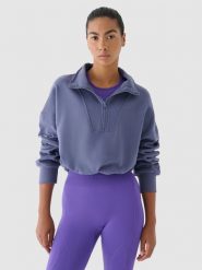 4F Bluza dresowa bez kaptura damska 4F x Anna Lewandowska - granatowa S. Niebieskie bluzy bez kaptura 4f, s, bez wzorów, z bawełny, bez kaptura. W wyprzedaży za 139.99 zł.