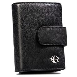 Skórzany portfel Rovicky R-D1503-NCD-BL czarny. Czarne portfele ROVICKY, bez wzorów, ze skóry. Za 74.99 zł.