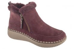 Buty zimowe damskie, Wilshire Blvd - Fresh Zip. Czerwone buty trekkingowe Skechers, na zimę, z materiału, bez zapięcia. Za 259.99 zł.