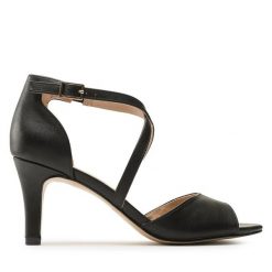 Sandały Clara Barson. Czarne sandały Clara Barson, bez wzorów, bez obcasa, na szpilce, bez zapięcia. Za 129.99 zł.