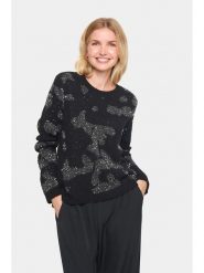 SAINT TROPEZ Sweter "Halima" w kolorze czarnym rozmiar: XXL. Czarne swetry Saint Tropez, xxl, bez wzorów, bez ramiączek. Za 158.84 zł.