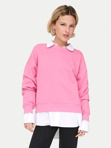 ONLY Bluza Best 15338727 Różowy Regular Fit. Czerwone bluzy ONLY, l, bez wzorów, z bawełny, bez ramiączek, bez kaptura. Za 71.99 zł.
