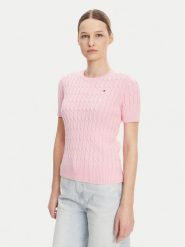 Tommy Hilfiger Sweter WW0WW38744 Różowy Regular Fit. Czerwone swetry Tommy Hilfiger, s, bez wzorów, z bawełny, bez ramiączek. Za 289.99 zł.