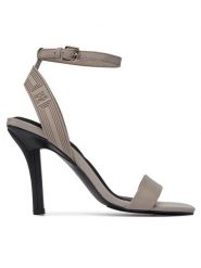Tommy Hilfiger Sandały Sporty Leather High Heel Sandal FW0FW07795 Beżowy. Brązowe sandały Tommy Hilfiger, bez wzorów, ze skóry, sportowe, bez obcasa, na szpilce, bez zapięcia. Za 649.99 zł.