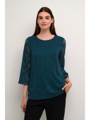 Kaffe Bluzka "Fika" w kolorze niebieskim rozmiar: XL. Niebieskie bluzki Kaffe, xl, bez wzorów, z koronki, bez kołnierzyka, bez ramiączek. Za 87.61 zł.