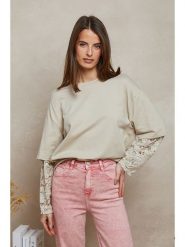 Plume Bluza "Reyne" w kolorze beżowym rozmiar: M. Brązowe bluzy Plume, m, bez wzorów, z koronki, bez kaptura. Za 141.19 zł.