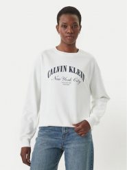 Calvin Klein Jeans Bluza Logo Graphic LV047F818G Biały Regular Fit. Białe bluzy Calvin Klein Jeans, m, bez wzorów, z bawełny, bez ramiączek, bez kaptura. Za 268.99 zł.