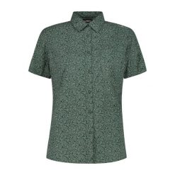 Koszula damska CMP. Zielone koszule CMP, bez wzorów, sportowe, bez kołnierzyka, bez ramiączek. Za 241.50 zł.