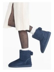 ISLAND BOOT Botki zimowe "Massey" w kolorze granatowym rozmiar: 38. Niebieskie botki Island Boot, bez wzorów, z materiału, bez obcasa, bez zapięcia. Za 159.82 zł.