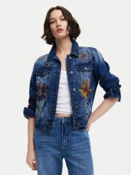 Desigual Kurtka jeansowa Atenas 24WWED18 Niebieski Regular Fit. Niebieskie kurtki Desigual, s, bez wzorów, z bawełny, bez kaptura. Za 379.99 zł.