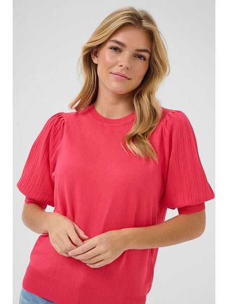 Kaffe Bluzka w kolorze różowym rozmiar: M. Różowe bluzki Kaffe, m, bez wzorów, bez kołnierzyka, bez ramiączek. Za 79.21 zł.