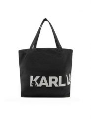 KARL LAGERFELD Torebka A1W50060 Czarny. Czarne shopper bag KARL LAGERFELD, bez wzorów, z materiału, bez dodatków. Za 209.99 zł.