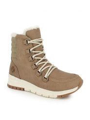 Kimberfeel Botki zimowe "Brook" w kolorze szarobrązowym rozmiar: 38. Brązowe botki Kimberfeel, bez wzorów, z materiału, bez obcasa, bez zapięcia. Za 252.94 zł.