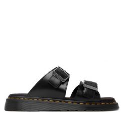 Klapki Dr. Martens. Czarne klapki Dr Martens, bez wzorów, bez obcasa, bez zapięcia. Za 699.99 zł.