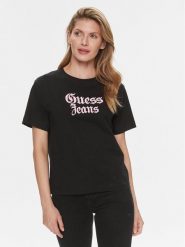 Guess T-Shirt Gothic W4RI49 K6XN4 Czarny Regular Fit. Czarne t-shirty Guess, s, z aplikacjami, z bawełny, bez kołnierzyka, bez ramiączek. Za 89.99 zł.