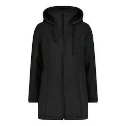 Kurtka parka damska z odpinanym kapturem CMP. Czarne kurtki CMP, na zimę, bez wzorów, z materiału, eleganckie, z kapturem. Za 390.25 zł.
