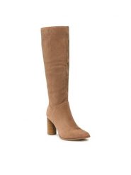 Jenny Fairy Kozaki LS5784-02 Brązowy. Brązowe kozaki Jenny Fairy, bez wzorów, z materiału, bez obcasa, na słupku, bez zapięcia. Za 199.99 zł.