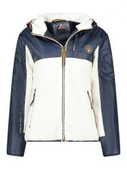 Geographical Norway Kurtka polarowa "Ulyssim" w kolorze granatowo-białym rozmiar: XL. Białe kurtki Geographical Norway, xl, bez wzorów, z polaru, bez kaptura. Za 176.08 zł.