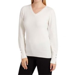 Guess Bluza Damska Biała z Cyrkoniami, Slim Fit. Białe bluzy bez kaptura Guess, z aplikacjami, bez kaptura. Za 306.99 zł.