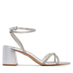 Sandały Aldo. Szare sandały Aldo, bez wzorów, bez obcasa, na słupku, bez zapięcia. Za 319.99 zł.