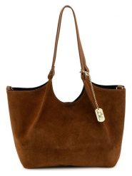 Anna Morellini Skórzany shopper bag "Lucria" w kolorze brązowym - 35 x 27 x 19 cm rozmiar: onesize. Brązowe shopper bag Anna Morellini, bez wzorów, z materiału, na ramię, bez dodatków. Za 426.99 zł.