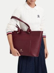 Beverly Hills Polo Club Torebka EO-BHPC-C-016-10 Bordowy. Czerwone shopper bag Beverly Hills Polo Club, bez wzorów, ze skóry, bez dodatków. Za 299.99 zł.