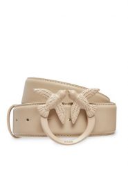 Pinko Pasek Damski Love Berry H4 Belt AI 24-25 PLT01 100120 A1K2 Beżowy. Brązowe paski Pinko, bez wzorów, ze skóry. Za 399.99 zł.